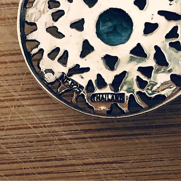 $74  Designer Estate Pendant and Chain   Sterling Silver  Marked NF 925 - Picture 3 of 5